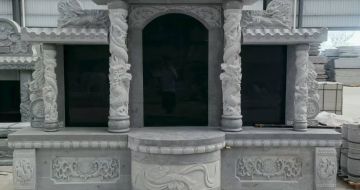 巴彦淖尔 芝麻灰高档墓碑，土墓，可定制