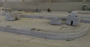 巴彦淖尔 芝麻白整石坐凳（光面+自然面）