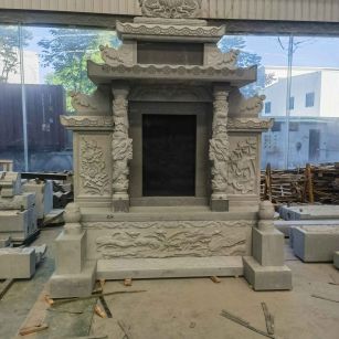 巴彦淖尔 芝麻灰高档墓碑、土墓，一套也支持定做