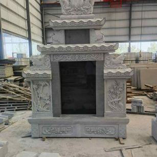 巴彦淖尔 芝麻灰高档墓碑、土墓，一套也支持定做