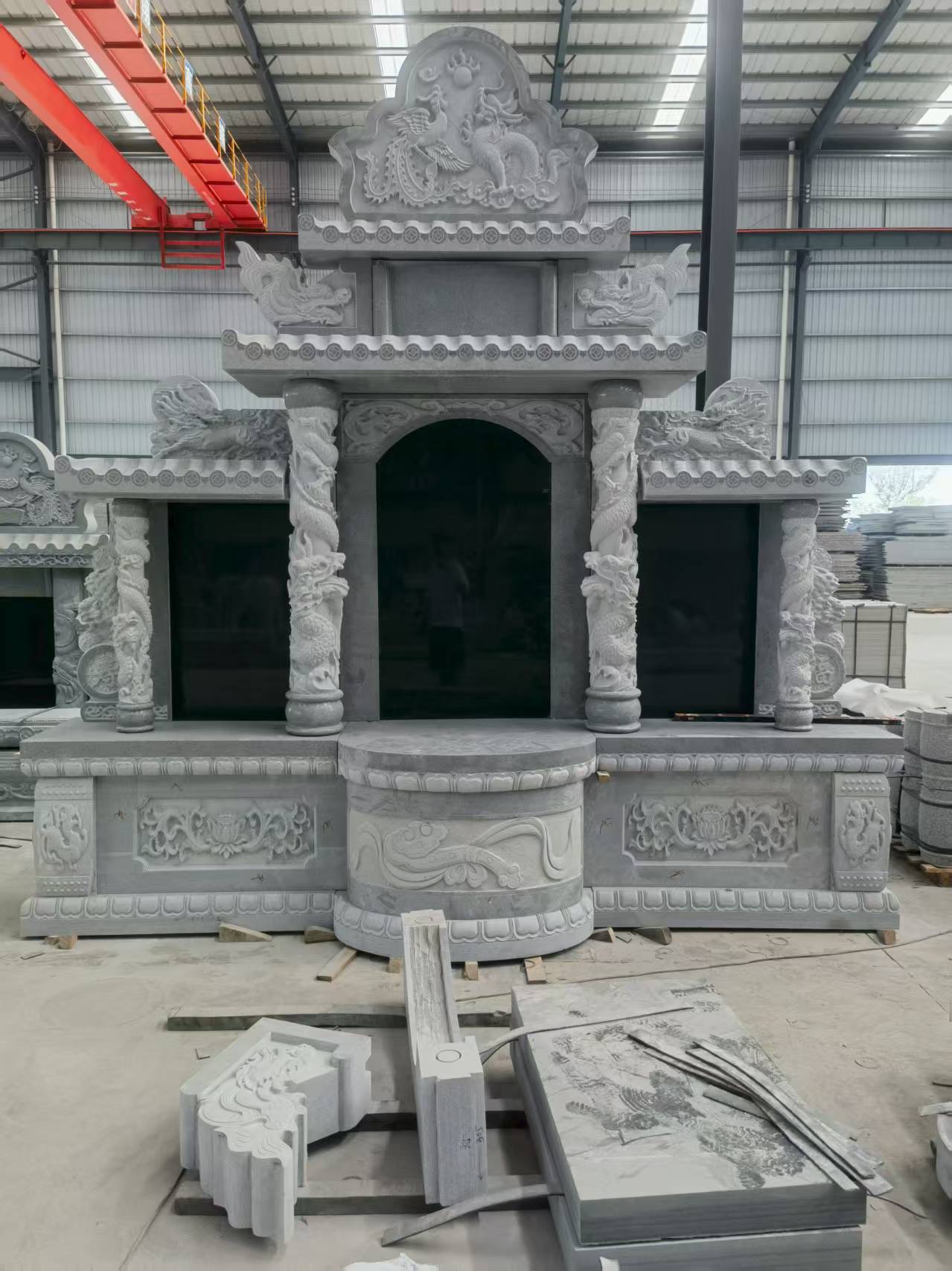巴彦淖尔 芝麻灰高档墓碑，土墓，可定制